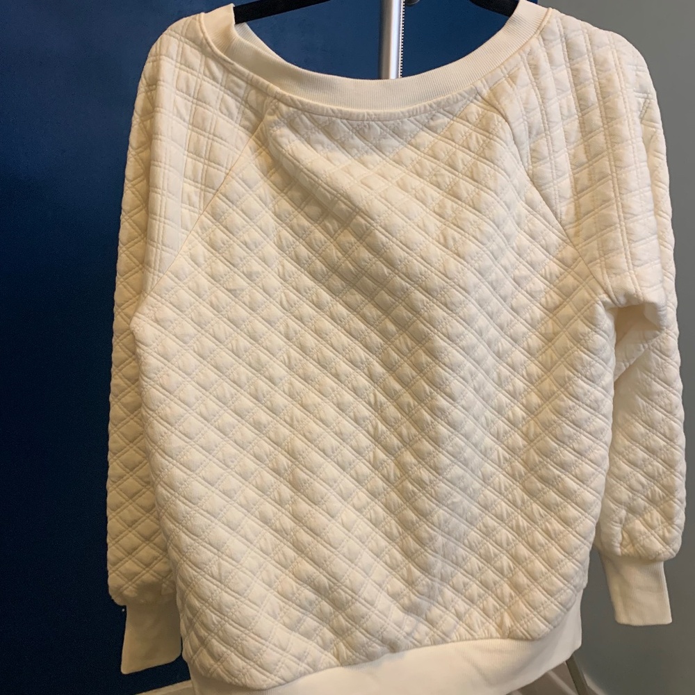 LOFT quilted cream long sleeve